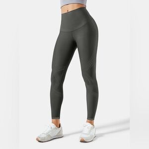Fanka Leggings Body Sculpt Side Pocket Womens XL Compression Yoga Moonlight Gray